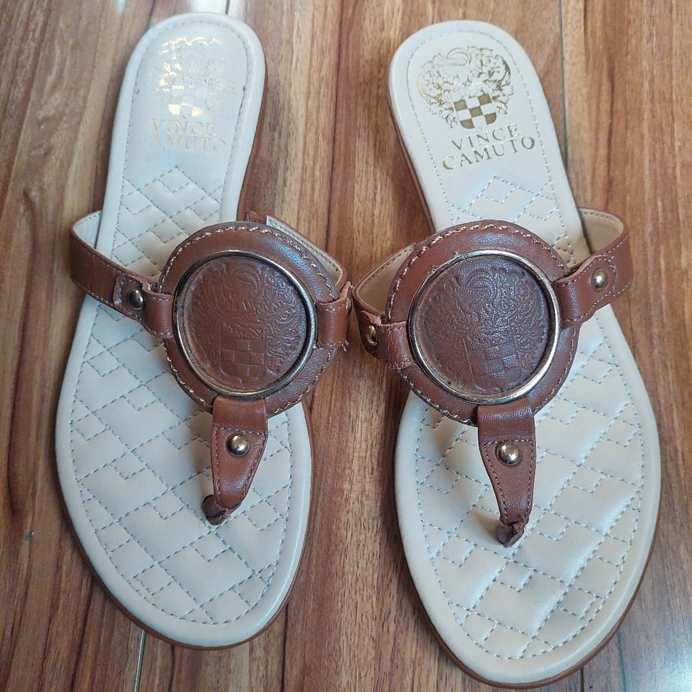 Vince Camuto LeatherBrown Flip Flop